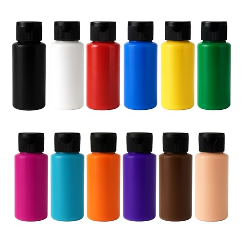 ACRYLFARBEN-SET. 12 Farben je 60ml. Hochpigmentierte und deckende Malfarben für Leinwand, Pouring, Holz, Stein, Papier, Gips, Metall usw. Allzweckfarben (12 Farben x 60ml) von SÜDOR