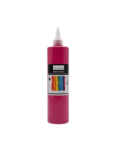 SÜDOR Acrylfarbe 500 ml – Geeignet für Acryl-Pouring. Hochpigmentierte, deckende Künstler-Malfarbe zum Bemalen auf Holz, Leinwand, Stein, Papier, Stoff & Metall. Vegan (Fuchsie (Magenta)) von SÜDOR