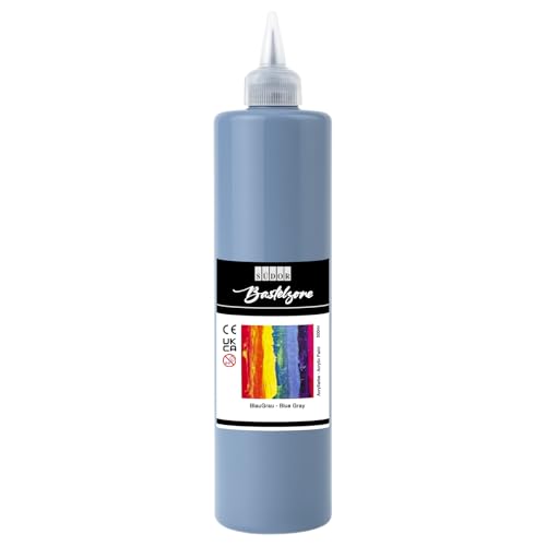 SÜDOR ACRYLFARBE 500 ml - Geeignet für Acryl-Pouring. Hochpigmentierte Künstler-Malfarben zum Bemalen auf Holz, Leinwand, Stein, Papier, Stoff, Metall. Wasserfest. Vegan. (BlauGrau) von SÜDOR