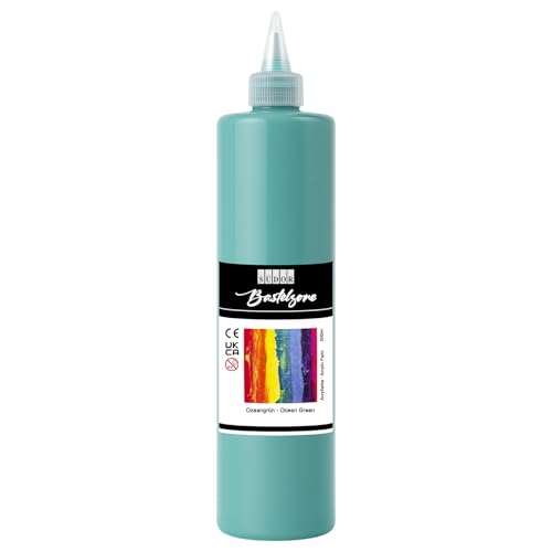 SÜDOR ACRYLFARBE 500 ml - Geeignet für Acryl-Pouring. Hochpigmentierte Künstler-Malfarben zum Bemalen auf Holz, Leinwand, Stein, Papier, Stoff, Metall. Wasserfest. Vegan. (Ozeangrün) von SÜDOR