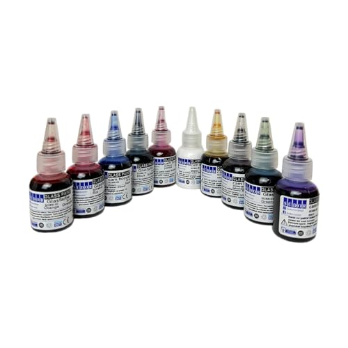 SÜDOR Glasmalfarben-Set. Schnelltrocknend Glasmalerei-Set. Vitrail. Geeignet zur dekorativen Gestaltung. Glass Paint Stained Glass (10 Farben x 25 ml) von SÜDOR