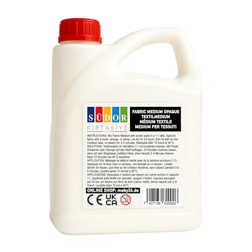 SÜDOR Textilmedium - 3 Liter. Macht aus Acrylfarben Textilfarben, verbessert die Haftung von Acrylfarbe auf Stoffen. Waschmaschinenfest, Waschbeständig. Textilmalmedium, Stofffarbe-Medium. SÜDOR Textilmedium - 3 Liter. Macht aus Acrylfarben Textilfarben, verbessert die Haftung von Acrylfarbe auf Stoffen. Waschmaschinenfest, Waschbeständig. Textilmalmedium, Stofffarbe-Medium. von SÜDOR