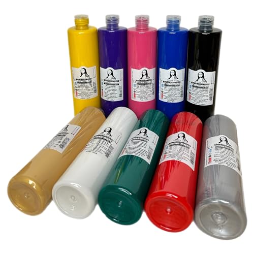Stofffarben-Set 10 x 500ml. Waschfeste Textilfarbe für helle Stoffe. Waschmaschinenfest, Waschbeständig. Fixierung durch Bügeln (10-Farben-Set) von SÜDOR