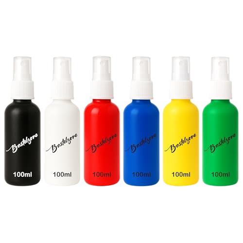 Textil-Sprühfarben Set – Stoffmalfarben für T-Shirts & DIY: Schwarz, Weiss, Rot, Blau, Gelb, Grün – Wasserfest & ideal für Tie-Dye (6 Farben x 100ml) von SÜDOR