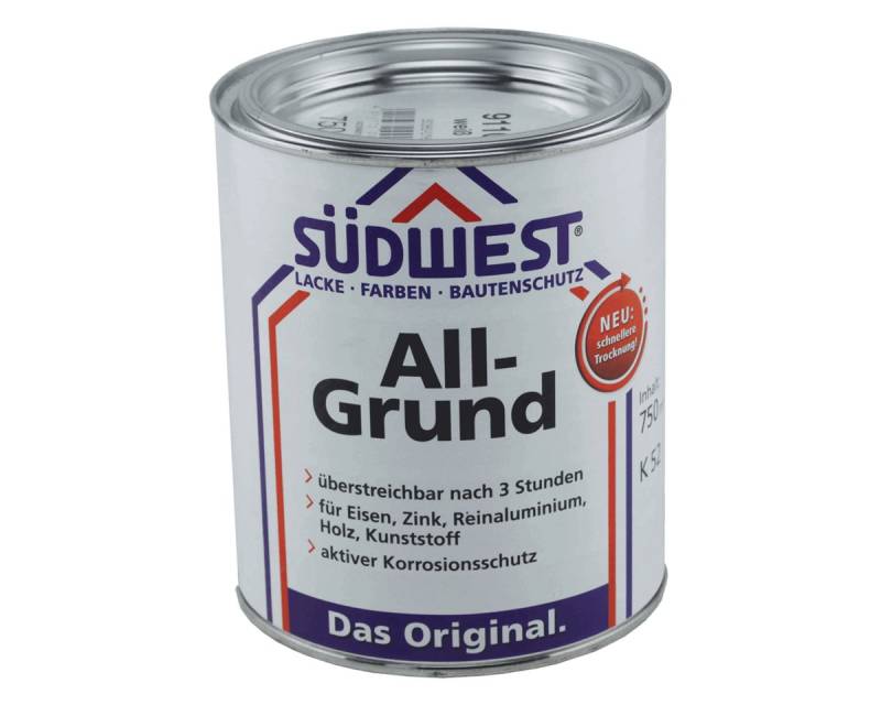 SÜDWEST Lacke + Farben Holzgrundierung SÜDWEST All-Grund Grundierung 0,75 Liter Silbergrau von SÜDWEST Lacke + Farben