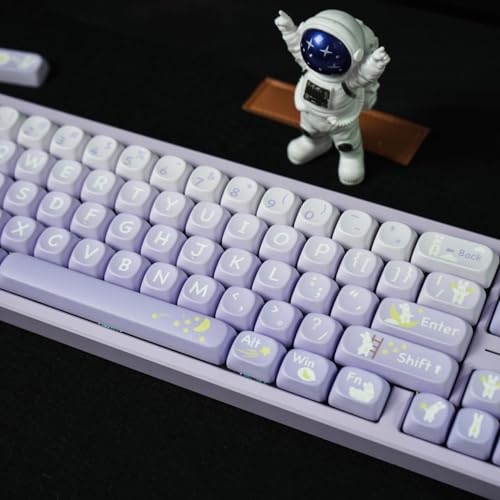 PBT Kaninchen lila Tastenkappen Set MOA Profil Niedliche Tastenkappen 139 Tasten Custom Dye-Sublimation ISO ANSI Tastatur Tastenkappen für Cherry Gateron MX Switches Mechanische Tastaturen von SUEHIODHY