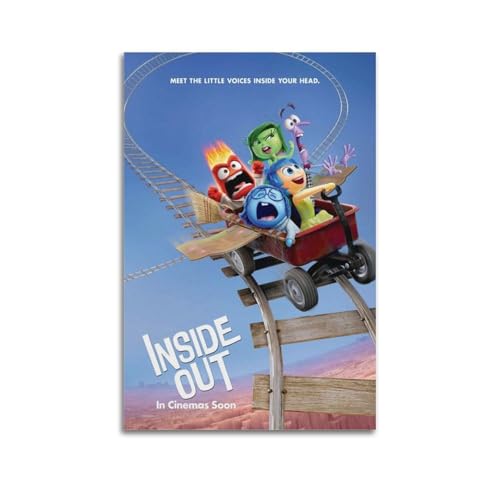 SUEJGUSJLU Filmposter "Inside Out", dekoratives Gemälde, Leinwand, Wandposter und Kunstdruck, moderne Familienschlafzimmer-Dekoration, Poster, 50 x 75 cm, 1 Stück von SUEJGUSJLU