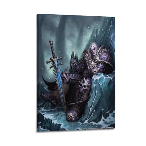 SUEJGUSJLU World of Warcraft Arthas Menethil Spiel-Poster, dekorative Malerei, Leinwand, Wandposter und Kunstdruck, moderne Familienschlafzimmer-Dekoration, Poster, 40 x 60 cm von SUEJGUSJLU