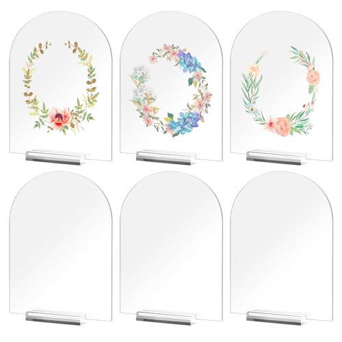 SUEOUX 6 Stück Bogen AcrylSchild Blanko mit Acrylglas-Basis, Durchsichtig Tischnummern Hochzeit Gewölbt Acryl-Tischkarten, Namensschilder Hochzeit Acryl Ständer für Dekoration, Party, Jubiläum SUEOUX 6 Stück Bogen AcrylSchild Blanko mit Acrylglas-Basis, Durchsichtig Tischnummern Hochzeit Gewölbt Acryl-Tischkarten, Namensschilder Hochzeit Acryl Ständer für Dekoration, Party, Jubiläum von SUEOUX