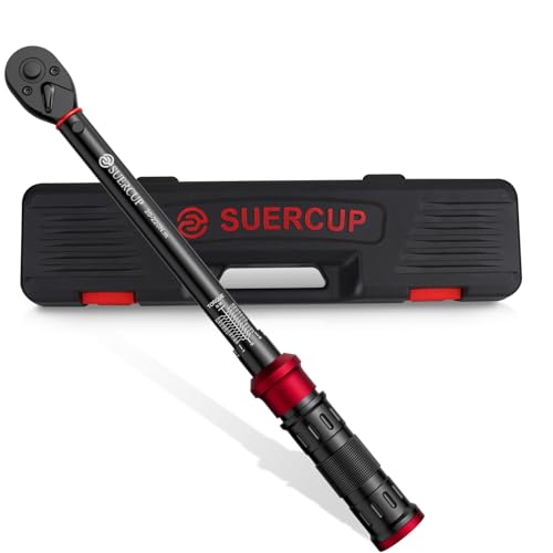 SUERCUP 1/2 Zoll 20-220NM Drehmomentschlüssel, ±3% Fehlergenauigkeit,72-Zahn Klick Drehmomentschlüssel für Fahrrad, Moto, Auto und LKW, NKW SUERCUP 1/2 Zoll 20-220NM Drehmomentschlüssel, ±3% Fehlergenauigkeit,72-Zahn Klick Drehmomentschlüssel für Fahrrad, Moto, Auto und LKW, NKW von SUERCUP