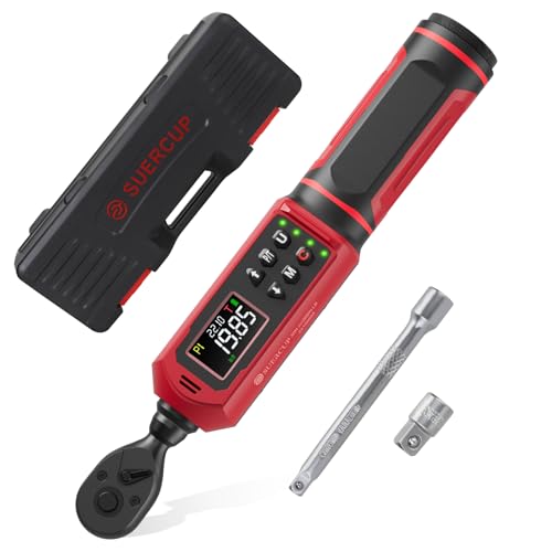 SUERCUP Digitaler Drehmomentschlüssel 1/4 Zoll 0.45-30N.m Digitaler Drehmomentschlüssel mit Vibration, Buzzer, LED-Benachrichtigung und fünf Maßeinheiten, für Fahrrad, DIY und Heimrepa SUERCUP Digitaler Drehmomentschlüssel 1/4 Zoll 0.45-30N.m Digitaler Drehmomentschlüssel mit Vibration, Buzzer, LED-Benachrichtigung und fünf Maßeinheiten, für Fahrrad, DIY und Heimrepa von SUERCUP