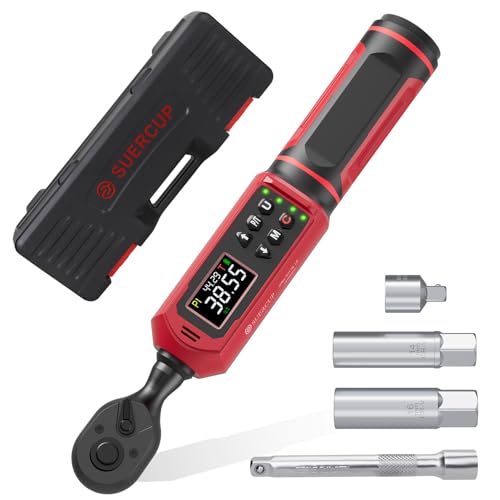 SUERCUP Digitaler Drehmomentschlüssel 3/8 Zoll 0.9-60N.m Digitaler Drehmomentschlüssel mit Vibration, Buzzer, LED-Benachrichtigung und fünf Maßeinheiten, für Fahrrad, DIY SUERCUP Digitaler Drehmomentschlüssel 3/8 Zoll 0.9-60N.m Digitaler Drehmomentschlüssel mit Vibration, Buzzer, LED-Benachrichtigung und fünf Maßeinheiten, für Fahrrad, DIY von SUERCUP