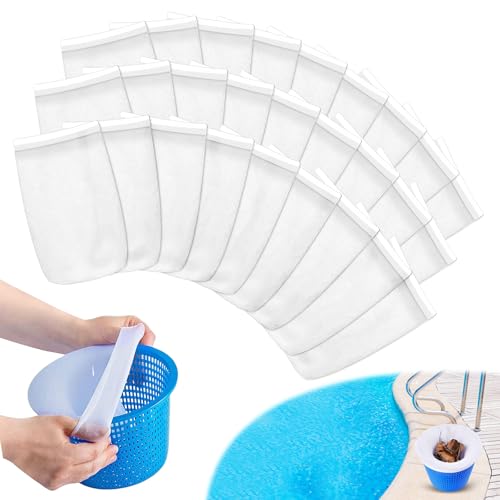 30PCS Skimmer Socken Skimmer filtersocken Pool Filter Saver Socken Netz hochwertigem Nylongewebe Nicht leicht zu brechen für die meisten Schwimmbadpumpen Schützen Sie Ihren Filter effektiv von SUFANG