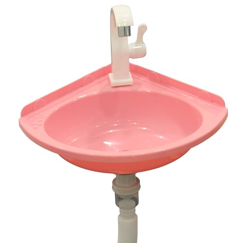 Farb waschbecken aus Kunststoff Kleines Eck Handwaschbecken, Wandausgussbecken Kunststoff, Mini Waschbecken, Wohnmobil Waschbecken Spülbecken für Garten Camping Keller von SUFAPRE