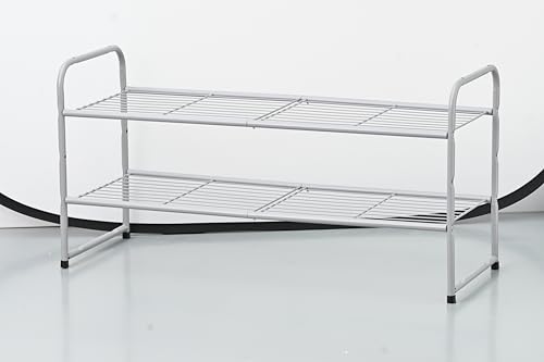 SUFAUY Schuhregal mit 2 Ebenen, 83,8 cm breit, für Schrank, Metall, stapelbar, Schuhaufbewahrung, Organizer, Drahtgitter, Grau SUFAUY Schuhregal mit 2 Ebenen, 83,8 cm breit, für Schrank, Metall, stapelbar, Schuhaufbewahrung, Organizer, Drahtgitter, Grau von SUFAUY