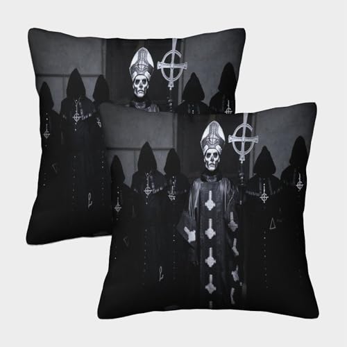 SUFFERBOW Geist B.C Kuschelige Kissenbezug 2er Set Für Kinder - Gespenster-Band Für Sofa Mit Niedlichen Designs, Perfekt Für Kinderzimmer Waschmaschinenfest 50x50cm von SUFFERBOW
