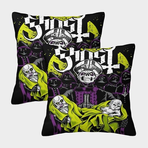 SUFFERBOW Geist B.C. Kissenbezüge Für Sofa Und Bett, Ghost Band Kissenbezug Im 2er-Set Geeignet Für Kids Room Fun Und Travel Essential, Maschinenwaschbar 45x45cm SUFFERBOW Geist B.C. Kissenbezüge Für Sofa Und Bett, Ghost Band Kissenbezug Im 2er-Set Geeignet Für Kids Room Fun Und Travel Essential, Maschinenwaschbar 45x45cm von SUFFERBOW