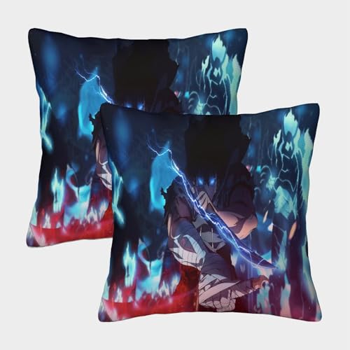 SUFFERBOW Sung JinWoo Kissenbezüge Für Sofa Und Bett, Solo Leveling Kissenbezug Im 2er-Set Geeignet Für Kids Room Fun Und Travel Essential, Maschinenwaschbar 40x40cm SUFFERBOW Sung JinWoo Kissenbezüge Für Sofa Und Bett, Solo Leveling Kissenbezug Im 2er-Set Geeignet Für Kids Room Fun Und Travel Essential, Maschinenwaschbar 40x40cm von SUFFERBOW