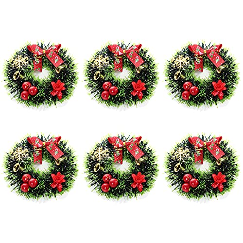 SUFUBAI Heimdekoration, Weihnachtskranz, Weihnachtsbaum-Girlande, hängende Tür-Ornamente, mehrfarbige Stoffglocken, Kunststoff, 12 cm, Grün von SUFUBAI