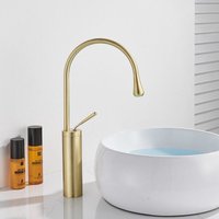 Gold Bad Wasserhahn Waschtischarmatur Badarmatur hoch Waschbecken Waschtisch Armatur Hoher Auslauf Einhebelmischer für Badezimmer aus Messing von SUGUWORD