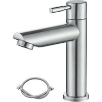 Wasserhahn Bad Edelstahl- Mischbatterie, Waschtischarmatur Infache Montage, Armatur für Waschbecken, Badezimmer, Einhebel Waschtischbatterie von SUGUWORD