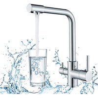 Suguword - 3 Wege Küchenarmaturen mit abnehmbarer Handbrause Messing Trinkwassermischer mit Wasserfilter 360 ° drehbarem Mund,Pull-Down-Spray,Chrom Suguword - 3 Wege Küchenarmaturen mit abnehmbarer Handbrause Messing Trinkwassermischer mit Wasserfilter 360 ° drehbarem Mund,Pull-Down-Spray,Chrom von SUGUWORD