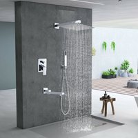 Suguword - Unterputz-Duschsystem mit quadratischem 12-Zoll-Brausekopf- Handbrause - Wasserfall-Badewannenmischer Duschset für Badezimmer Wandmontage von SUGUWORD