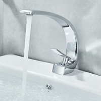Waschtischarmatur für Bad Wasserhahn Bad Armatur Chrom Einhebelmischer Modern für Badezimmer (Chrom) von SUGUWORD