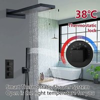 Thermostatisches Unterputz-Duschsystem 2 Funktionen Duschkopf und Handbrause Wandmontage Duschset Edelstahl von SUGUWORD