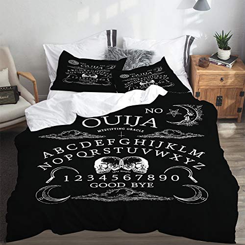 SUHETI Bettwäsche-Set, Mikrofaser,Dämon Ouija,1 Bettbezug 135 X 200cm + 2 Kopfkissenbezug 80 X 80cm von SUHETI