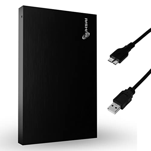 SUHSAI 1 TB tragbare Externe Festplatte Pocket Backup HDD 2,5 Zoll Externe Datenspeicherfestplatte USB 3.0 Festplatte kompatibel für Gaming PC Mac Laptop – Schwarz SUHSAI 1 TB tragbare Externe Festplatte Pocket Backup HDD 2,5 Zoll Externe Datenspeicherfestplatte USB 3.0 Festplatte kompatibel für Gaming PC Mac Laptop – Schwarz von SUHSAI