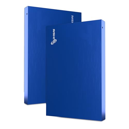 SUHSAI Tragbare Externe Festplatte, USB 2.0, HDD-Speicherlaufwerk, 1 TB, ultraschlanke Hochgeschwindigkeits-Datenübertragungsfestplatte, kompatibel mit PC, Mac, Windows-Desktop (blau) von SUHSAI