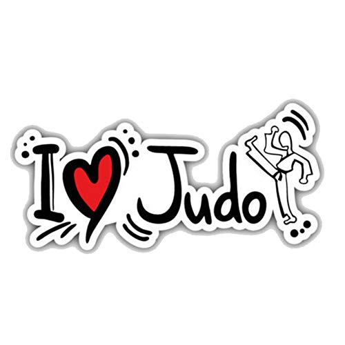 SUIFENG Aufkleber 12.7 cm X 5.8 cm Cartoon Ich Liebe Judo Fensterdekoration PVC Autoaufkleber von SUIFENG