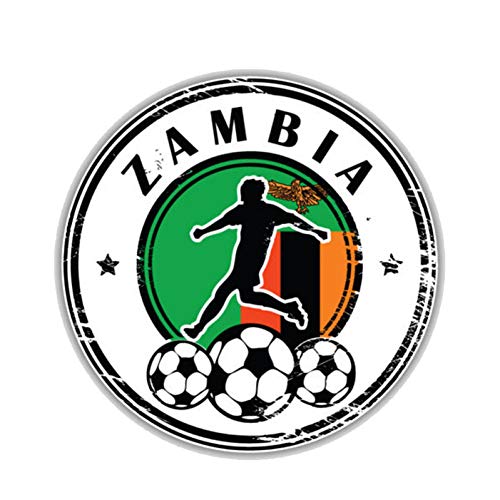 SUIFENG Aufkleber 14Cm X 14Cm Sambia Flagge Grunge Fußball Stempel PVC Motorrad Auto Aufkleber von SUIFENG