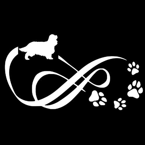SUIFENG Aufkleber 18 x 10 cm Cavalier King Charles Spaniel Tierpfotenabdruck Autoaufkleber Vinyl Aufkleber Auto Styling Dekoration Schwarz/Silber von SUIFENG