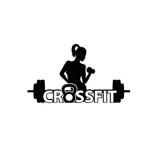 SUIFENG Autoaufkleber 13.6 X 7.9 cm Crossfit Hot Fitness Girl Autoaufkleber Silhoutte Fashion Style Cartoon Vinyl Aufkleber Schwarz/Silber von SUIFENG