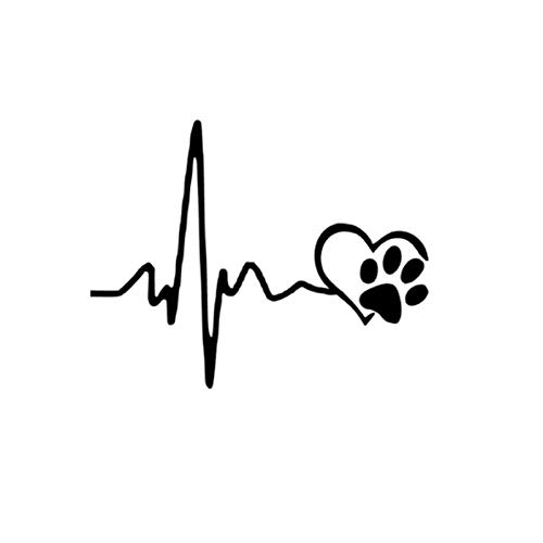 SUIFENG Autoaufkleber 14Cmx11Cm Mode Herzschlag Lebensader Und Pfote Katze Hund Herz Liebe Vinyl Auto Aufkleber Dekoration Aufkleber von SUIFENG