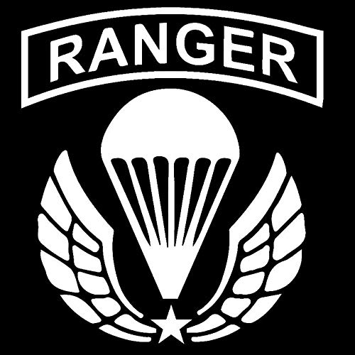 SUIFENG Autoaufkleber 21.8Cmx24.1Cm Us Army Ranger Airborne Lustige Vinyl Aufkleber Aufkleber Auto Aufkleber Stylings Und Zubehör Black Sliver von SUIFENG