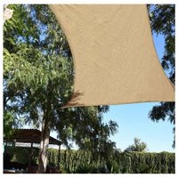 5 x 5 m quadratisches wasserdichtes Polyester-Sonnensegel 5 x 5 m, Sand 165 gr/m2 UV-Gartenmarkise von SUINGA