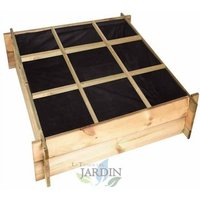 Suinga - Hochbeet aus Holz 104 x 104 x 24 cm, 9 Fächer. Perfekt, um einen Familiengarten in Ihrem Zuhause anzulegen. von SUINGA