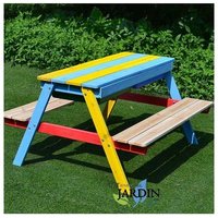 Kinder-Picknicktisch aus Holz 89x85x49 cm. Ideale Möbel für die Verwendung in Gärten, Höfen oder Terrassen. von SUINGA