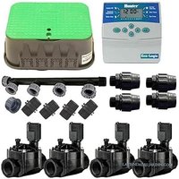 Kit Automatische Bewässerung 4 Zonen für elektrische Bewässerung. Timer-Baugruppe + Magnetventile + Installationszubehör von SUINGA