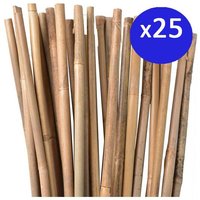 25 x Natürlicher Bambusstab 120 cm, 8-10 mm Durchmesser. Tutoren für Pflanzen, Natürliche ökologische Bambusstäbe, Bambusrohr von SUINGA