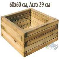 Quadratischer Pflanzkübel aus Holz 60x60 cm, Höhe 39 cm von SUINGA