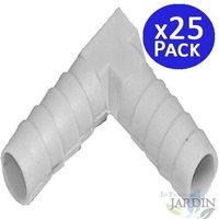 Suinga - 25 Stück Winkelverbinder 10 mm für Flexrohr, Ideal für Verbindungen in Bewässerungs und Wassersystemen von SUINGA