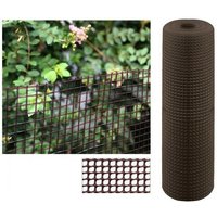 Suinga - Quadratisches Kunststoffgitter für Terrassen, Balkone oder Zäune 1 x 1 cm, braun, 1 x 5 m von SUINGA