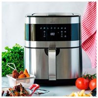 Lfreie Fritteuse Ecofry, exklusives Rezeptbuch in 3 Sprachen, Touchscreen, 8 Programme, 1700 w, 5,5 l Fassungsvermögen von SUINGA