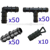 Tropfbewässerungsset 16 mm: 50 T + 50 Winkel + 50 Verbindungsstücke + 10 Endkappen Tropfbewässerungsset 16 mm: 50 T + 50 Winkel + 50 Verbindungsstücke + 10 Endkappen von SUINGA
