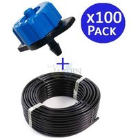 Suinga - Tropfschlauchs 16 mm, 100 Meter + 100 automatische Kompensations-Tropfer, 8 Liter pro Stunde von SUINGA