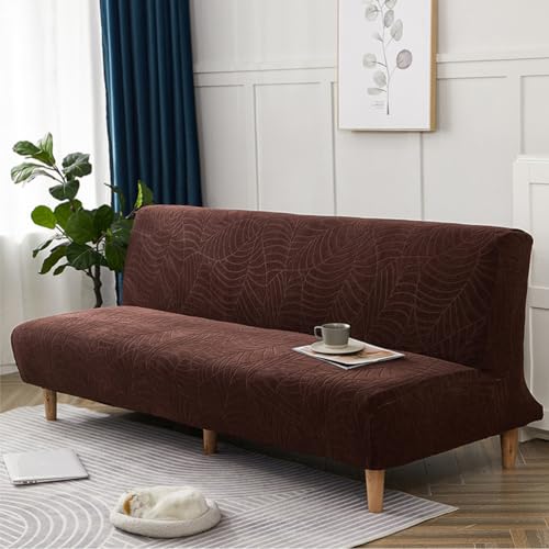 SUIOKPO Sofabezug Ohne Armlehne 3 Sitzers Schlafsofa Bezug Sofabezug Wasserdicht Futonbezug Stretch Sofahusse Ohne Armlehne Sofaüberwurf,Dark Brown,160~190cm von SUIOKPO
